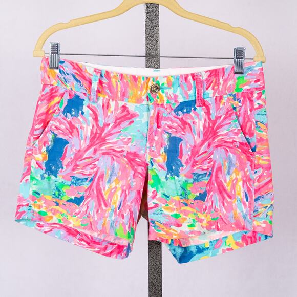 Lilly Pulitzer Pants - Lilly Pulitzer Women's Size 0 Palm Beach Coral The Callahan Short Colorful Beach